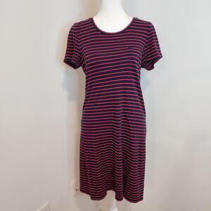GAP Womens Small Navy with Red Stripes Short Sleeve Sheath Dress